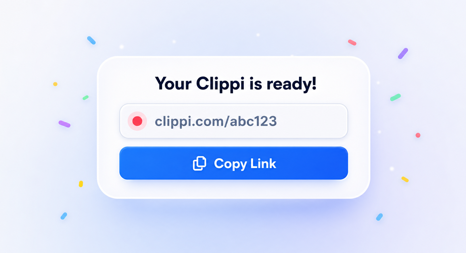 Clippi share link ready preview