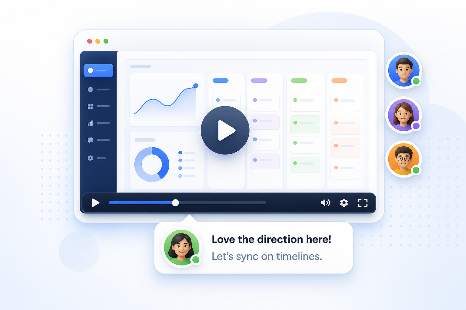 Clippi shared video player with comments preview